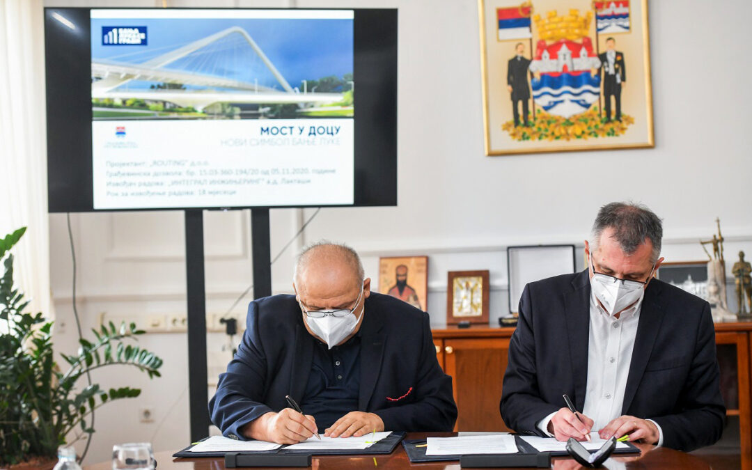 Ceremonial signing of the contract on construction of the Bridge over the Vrbas river in Banja Luka